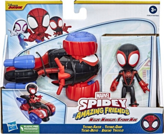 MARVEL AVENGERS SPIDEY POJAZD + MILES MORALES 10cm